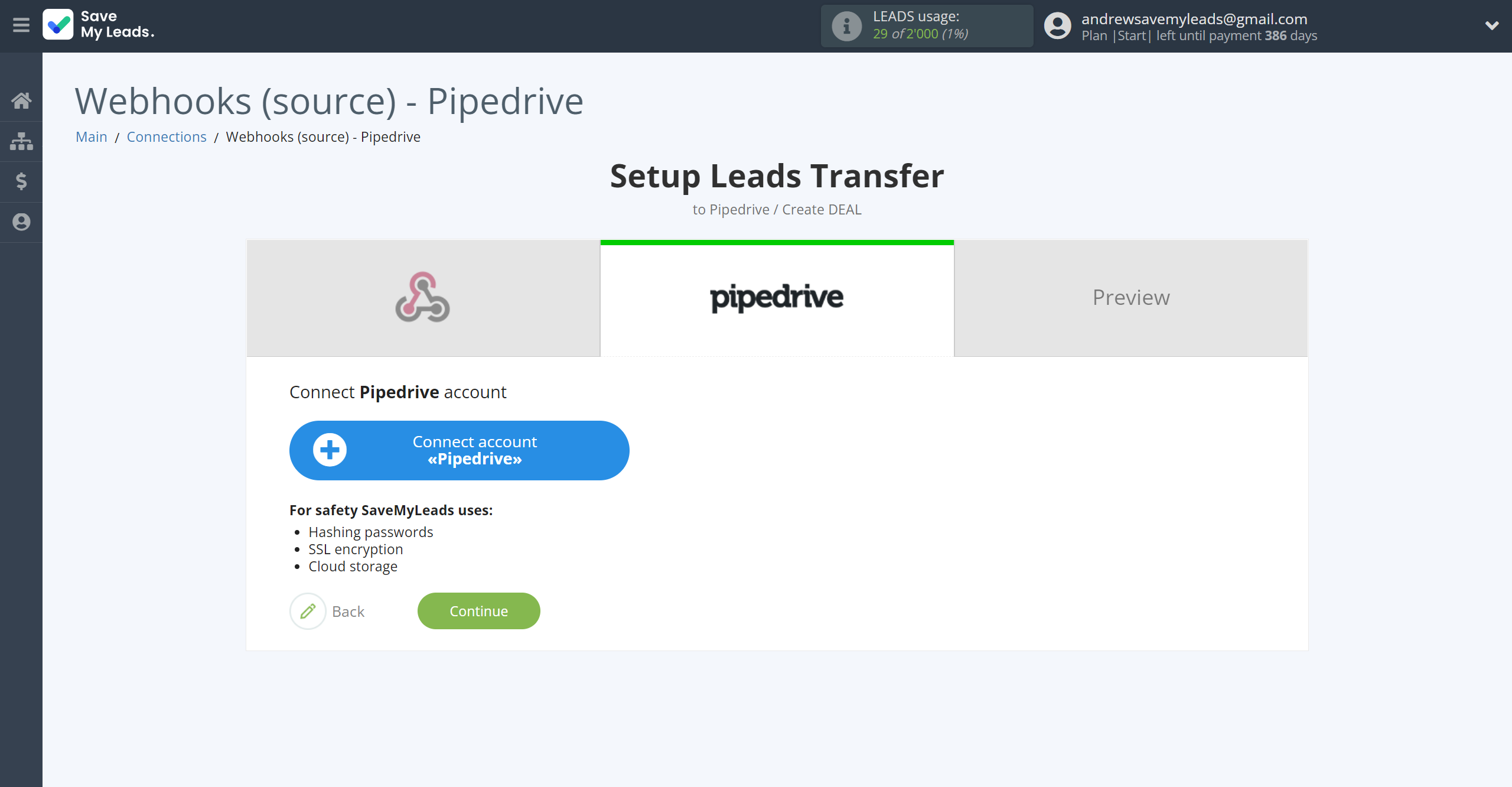 How to Connect Webhooks with Pipedrive Create Deal | Data Destination account connection