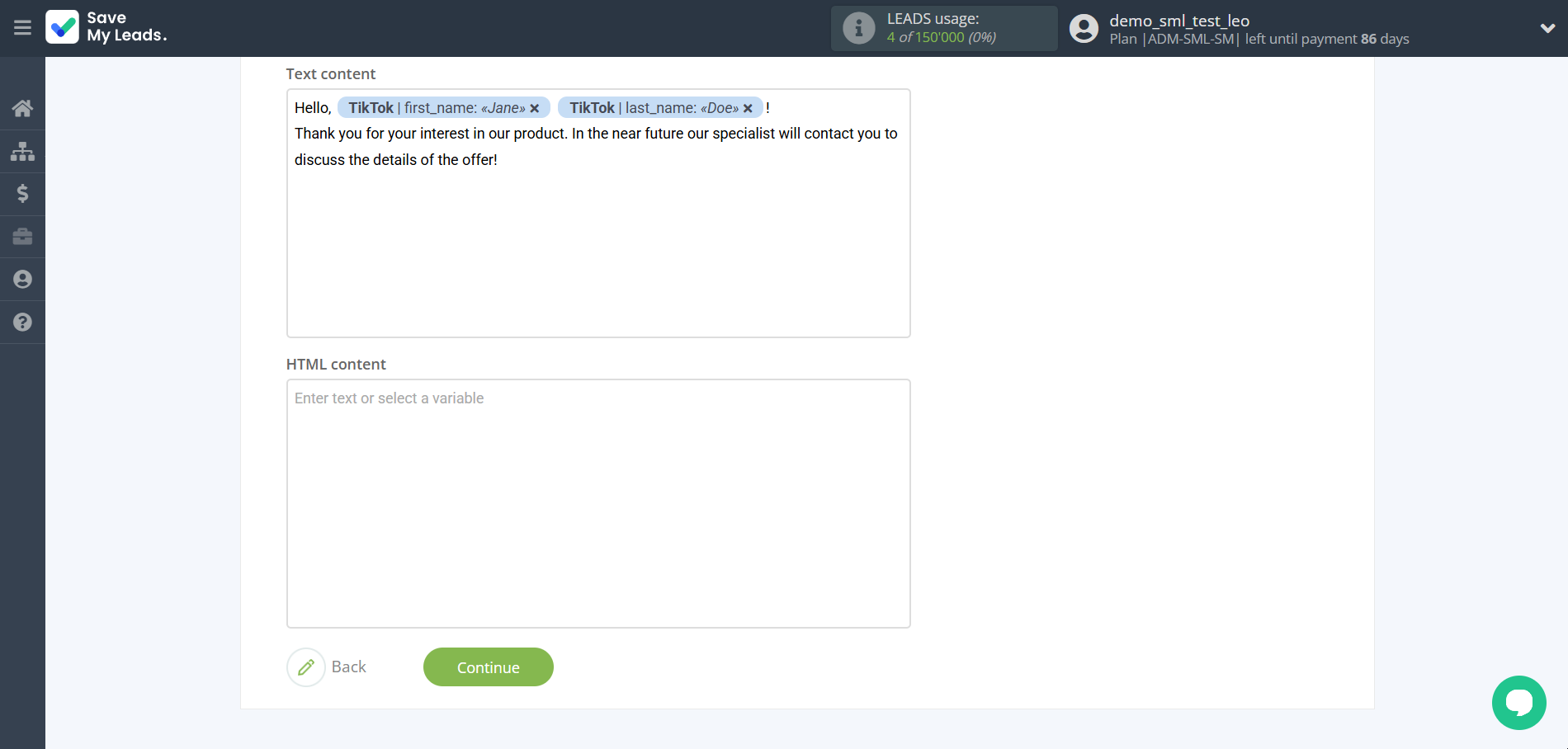 How to Connect TikTok with Resend (Send Email) | Assigning fields