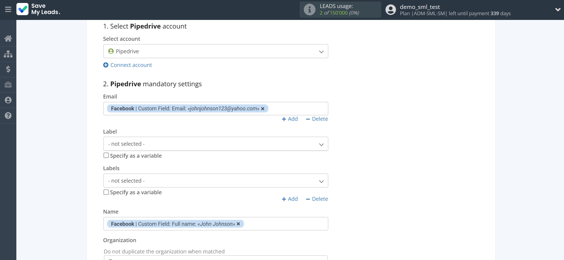 How to Connect Facebook with Pipedrive Create Contacts | Assigning fields How to Connect Facebook with Pipedrive Create Contacts | Assigning fields
