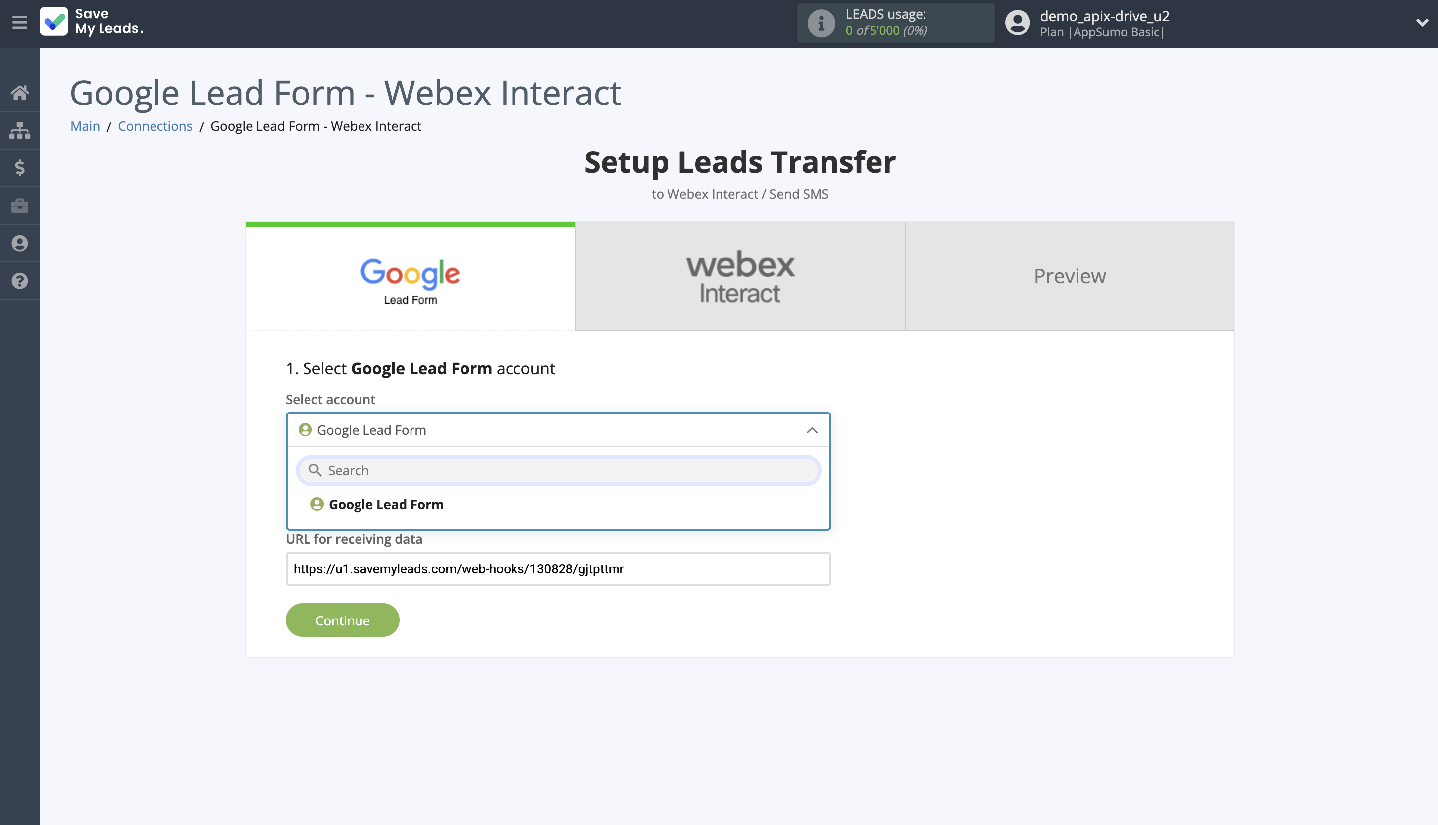 How to Connect Google Lead Form with Webex Interact | Data Source account selection How to Connect Google Lead Form with Webex Interact | Data Source account selection