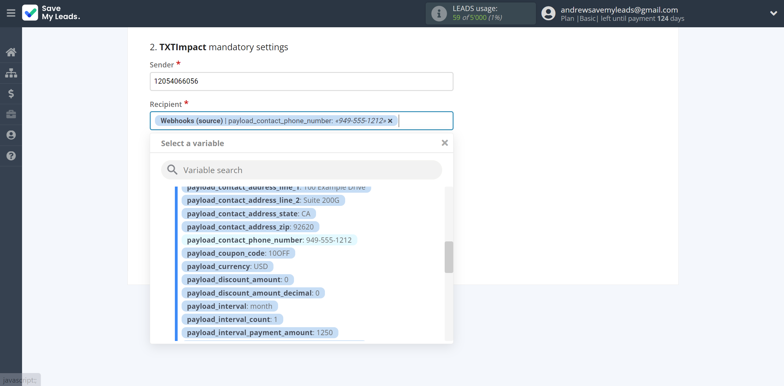 How to Connect Webhooks with TXTImpact | Assigning fields