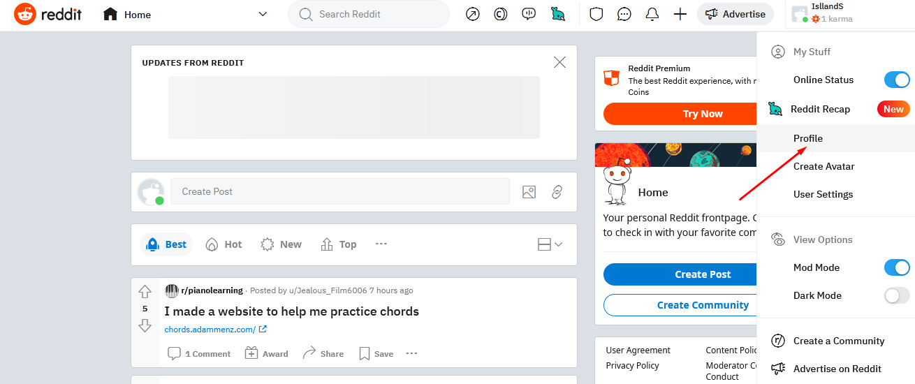 How to delete Reddit history | Select "Profile"<br>
How to delete Reddit history | Select "Profile"<br>