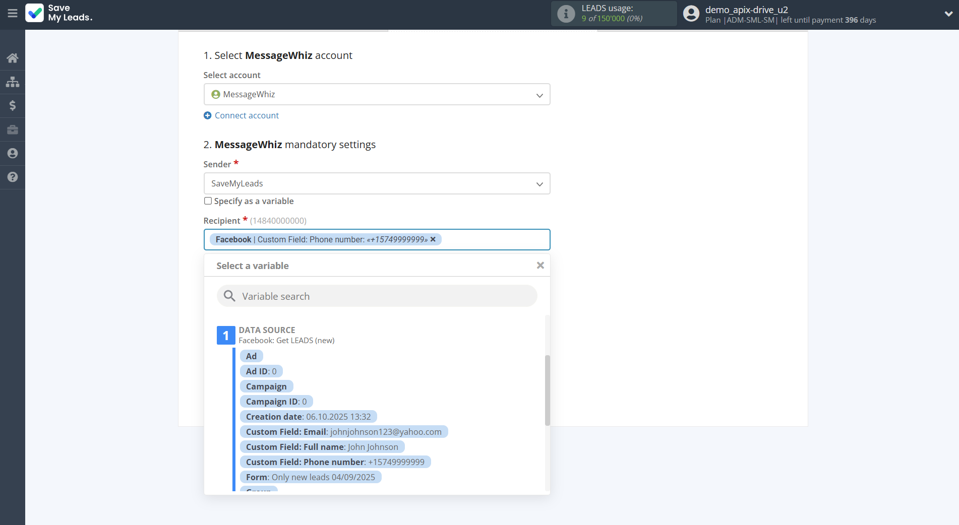 How to Connect Facebook with MessageWhiz | Assigning fields How to Connect Facebook with MessageWhiz | Assigning fields