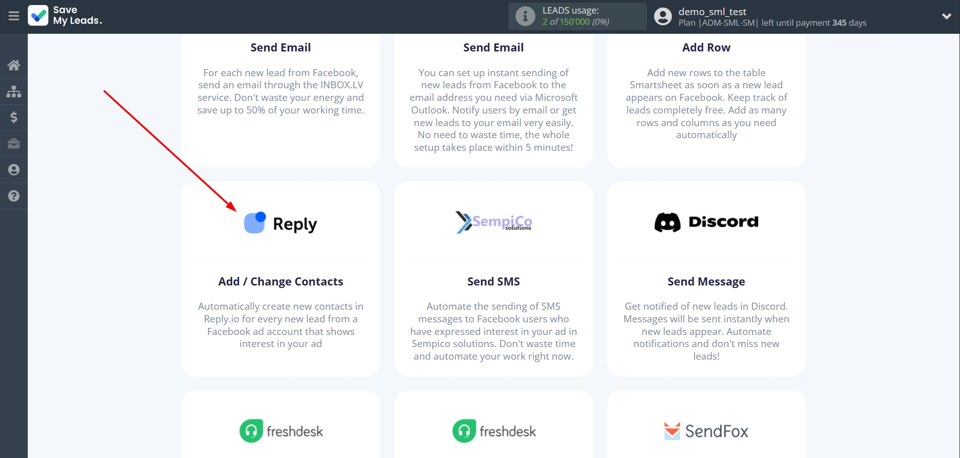 How to Connect Facebook with Reply.io | Data Destination system selection How to Connect Facebook with Reply.io | Data Destination system selection