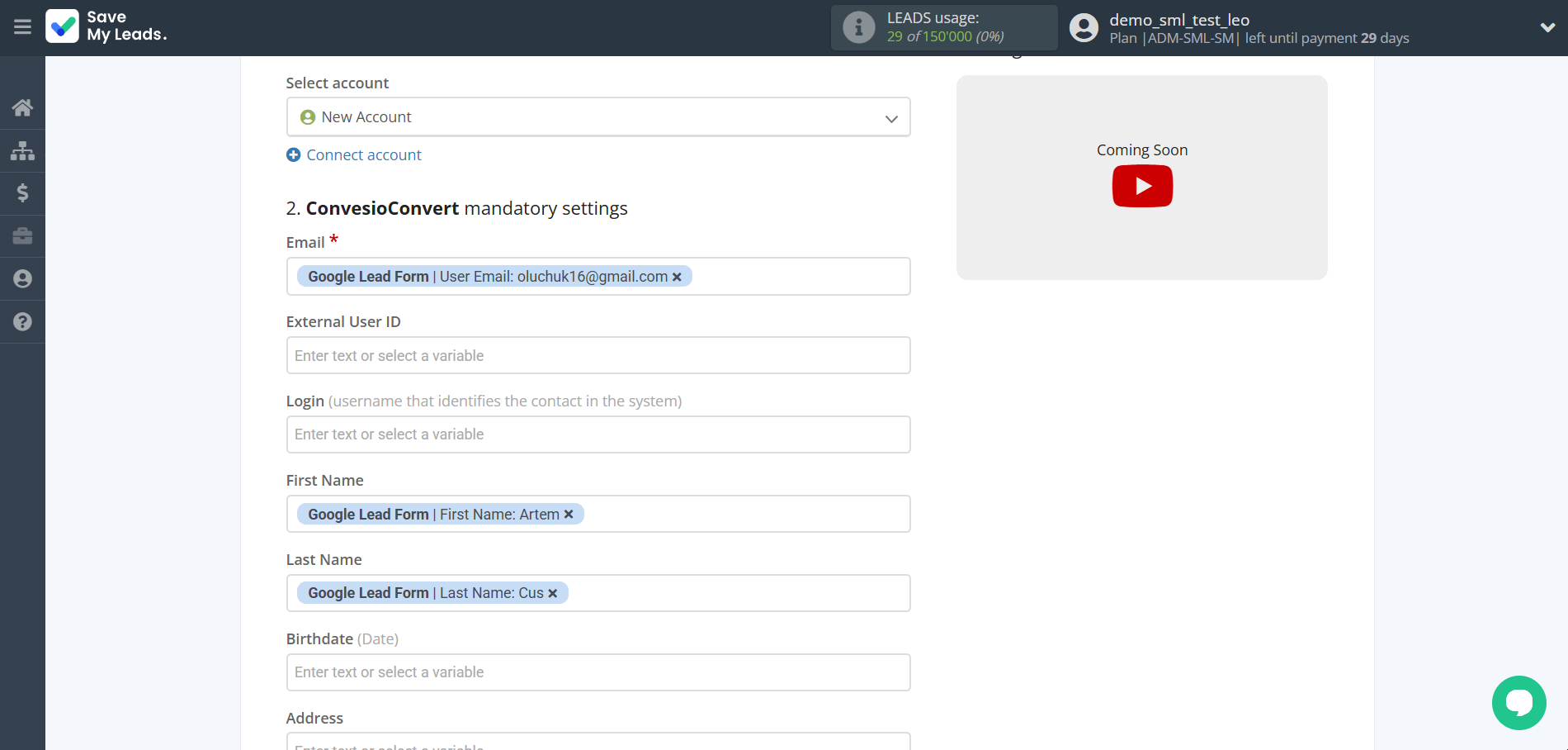 How to Connect Google Lead Form with ConvesioConvert | Assigning fields