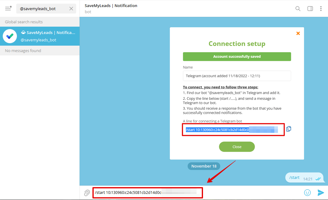 How to Connect Google Lead Form with Telegram | Data Destination account connection