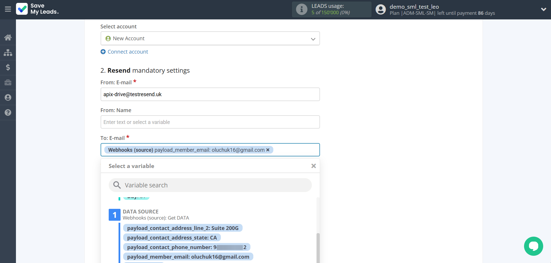 How to Connect Webhooks with Resend (Send Email) | Assigning fields