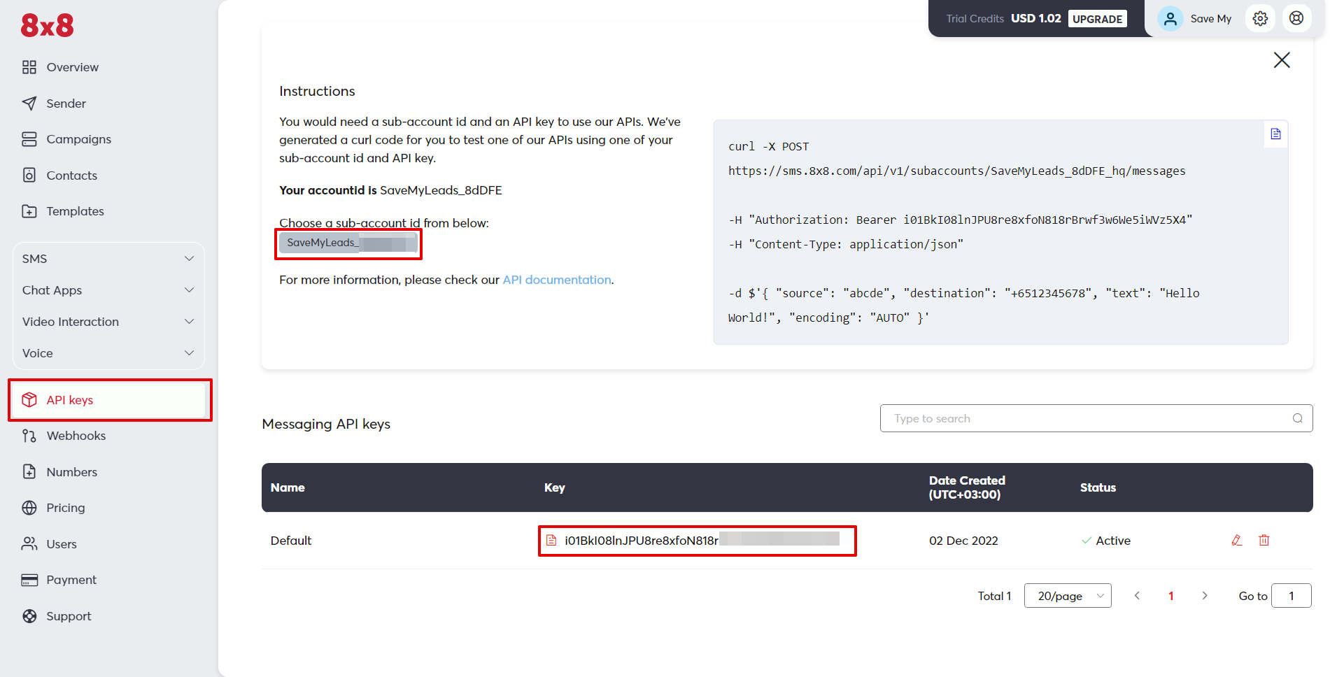 How to Connect Webhooks with 8x8 | Data Destination account connection