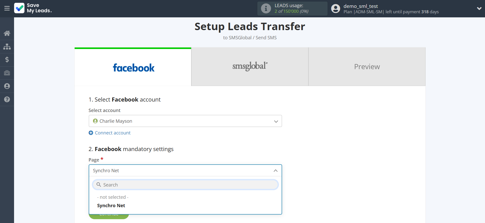 How to Connect Facebook with SMSGlobal | Data Source account connection How to Connect Facebook with SMSGlobal | Data Source account connection