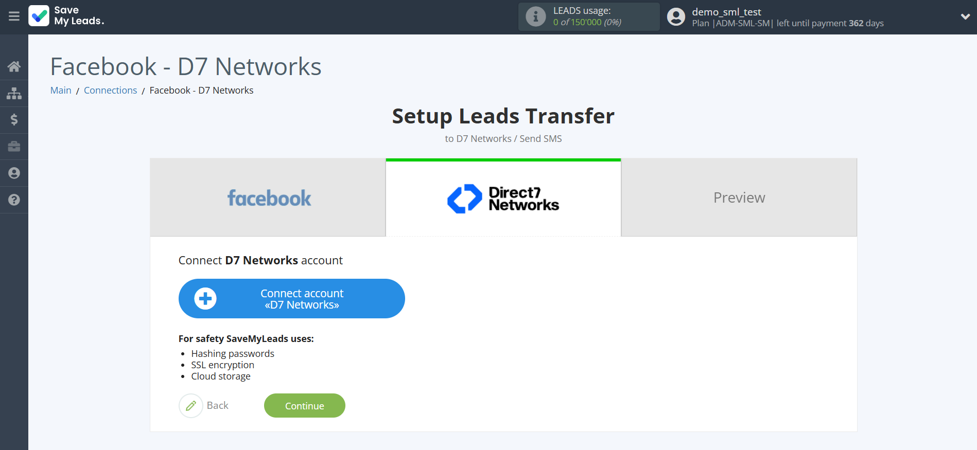 How to Connect Facebook with D7 Networks | Data Destination account connection