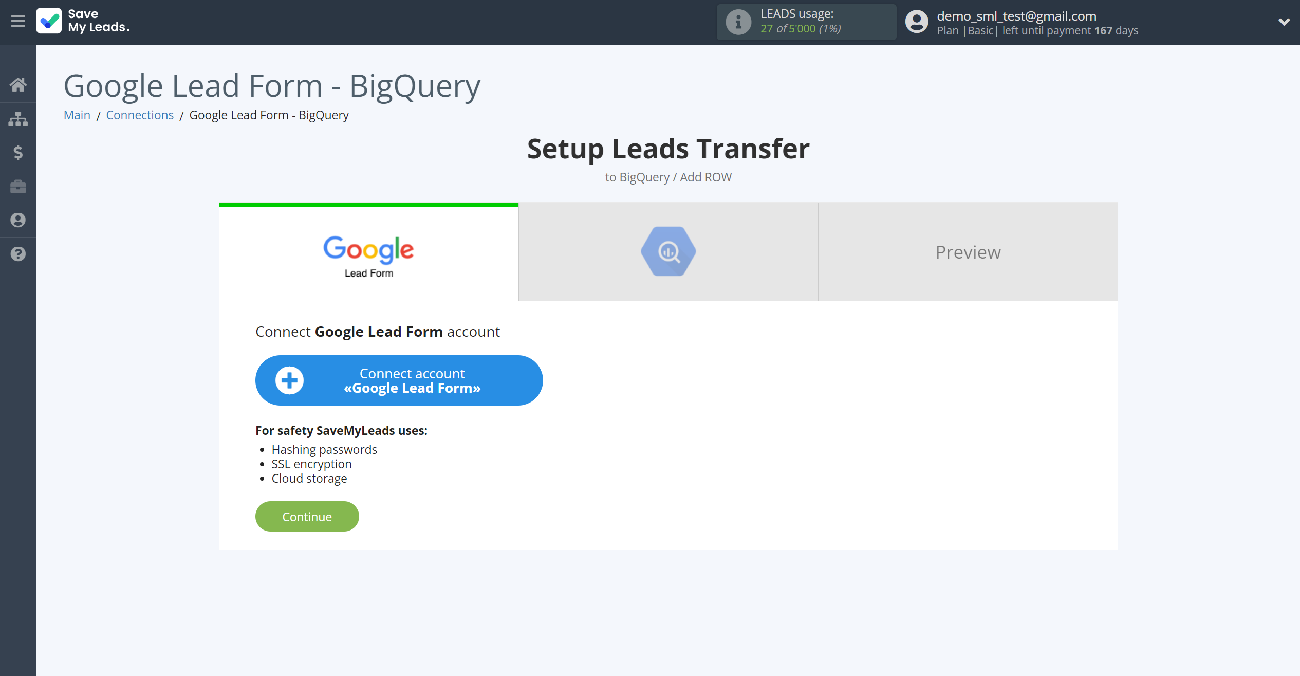 How to Connect Google Lead Form with BigQuery | Data Source account