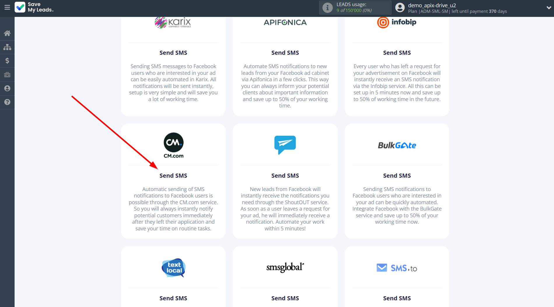 How to Connect Facebook with CM.com | Data Destination system selection How to Connect Facebook with CM.com | Data Destination system selection