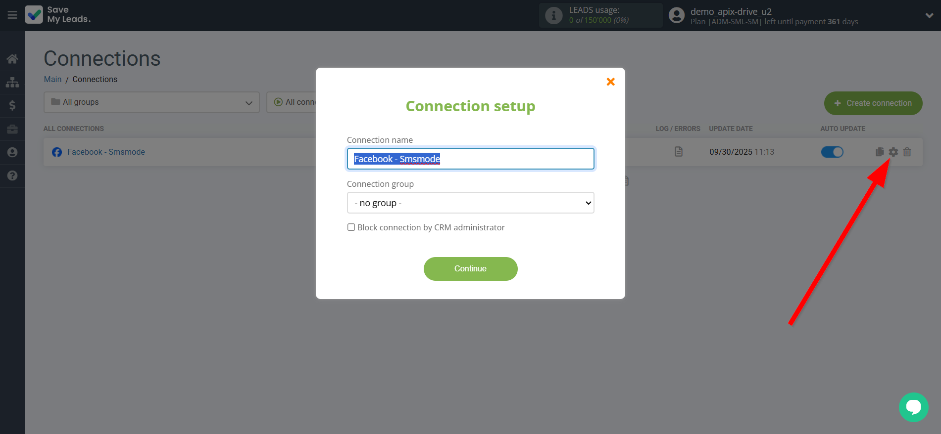 How to Connect Facebook with Smsmode | Name and group connection