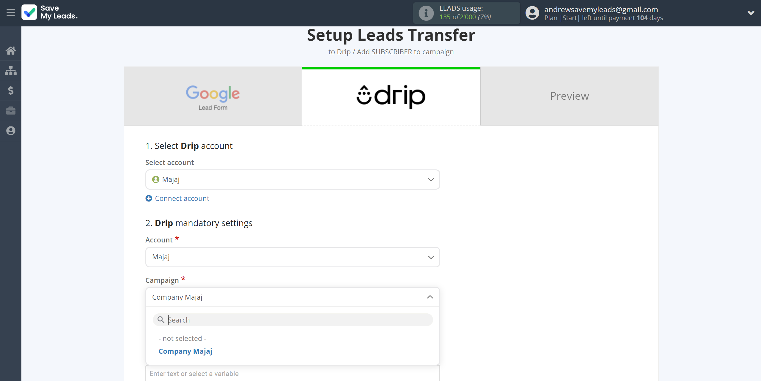 How to Connect Google Lead Form with Drip Add Subscribers to campaign | Assigning fields