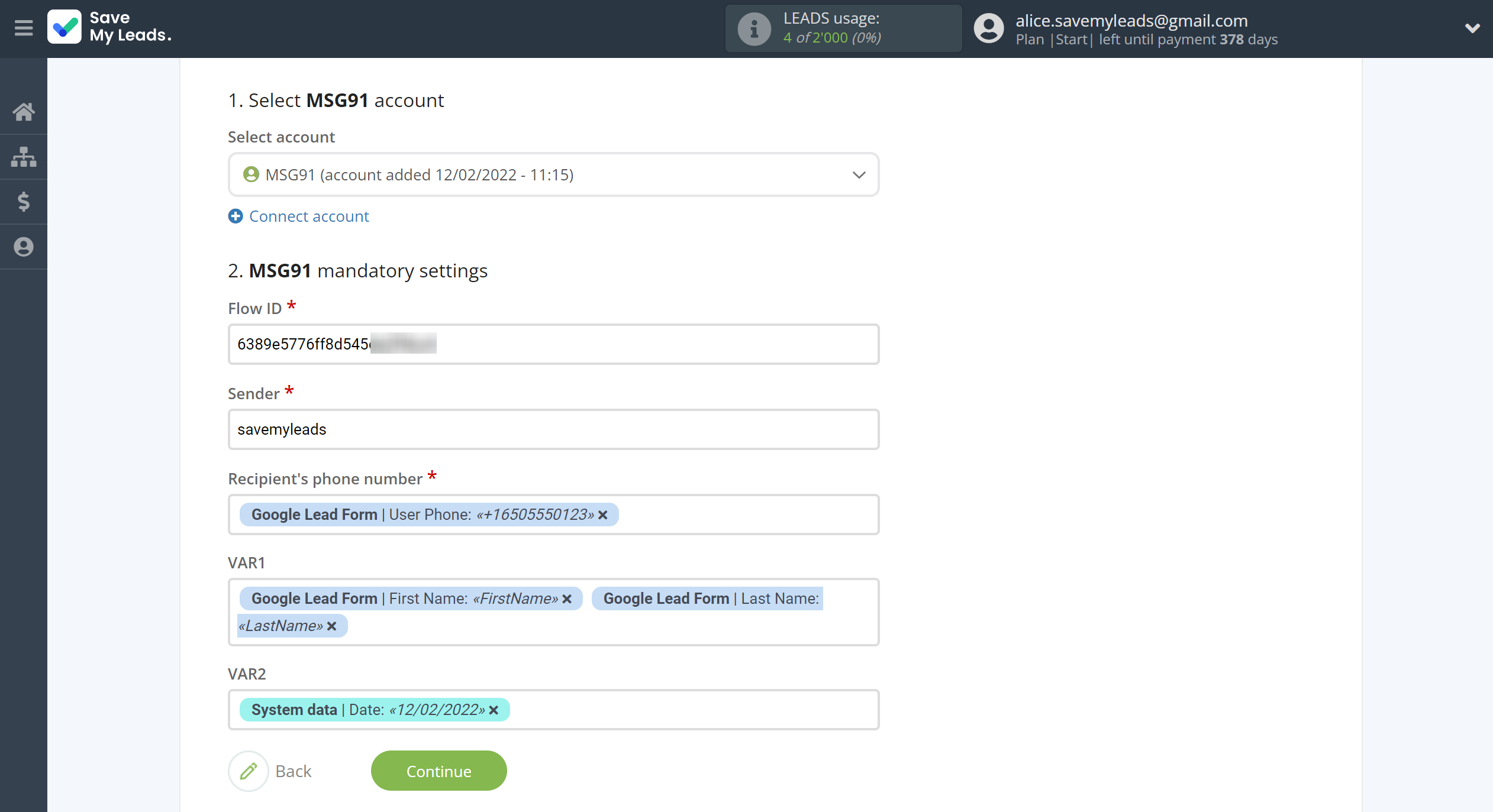 How to Connect Google Lead Form with MSG91 Send SMS | Assigning fields