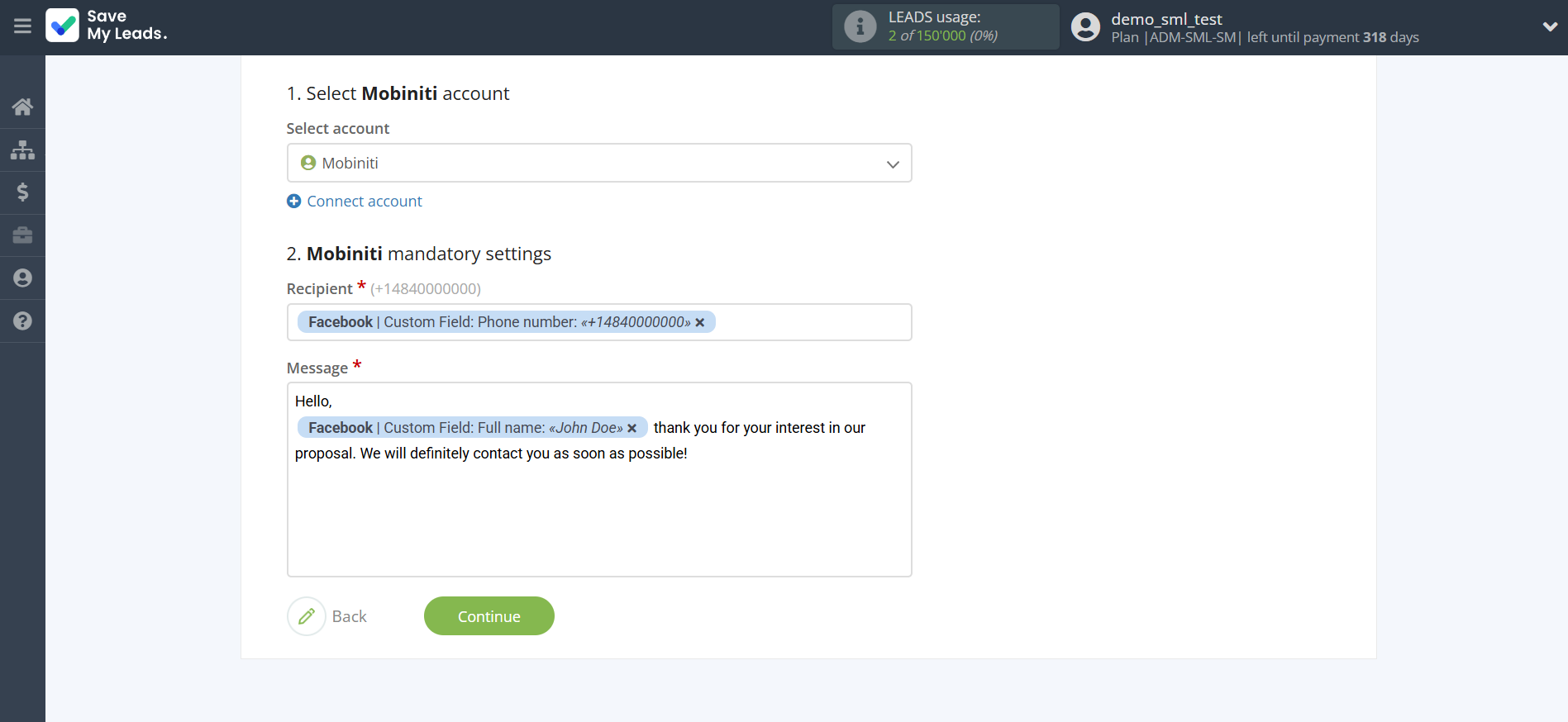 How to Connect Facebook with Mobiniti | Assigning fields How to Connect Facebook with Mobiniti | Assigning fields