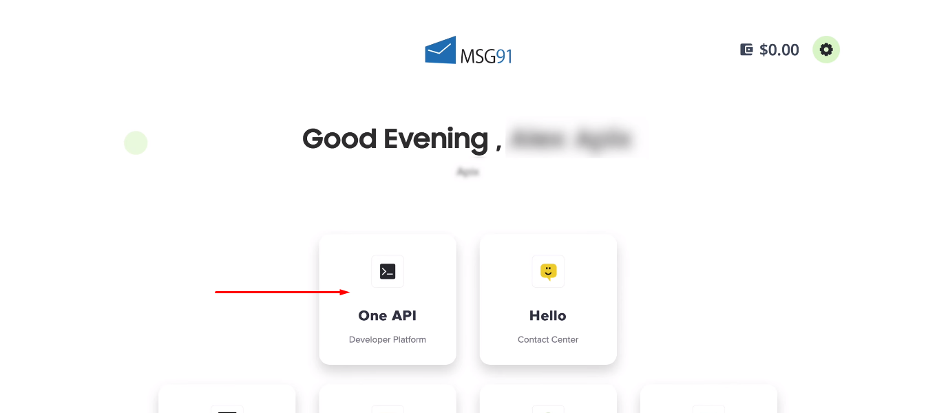 Facebook and MSG91 integration | Go to the One API section