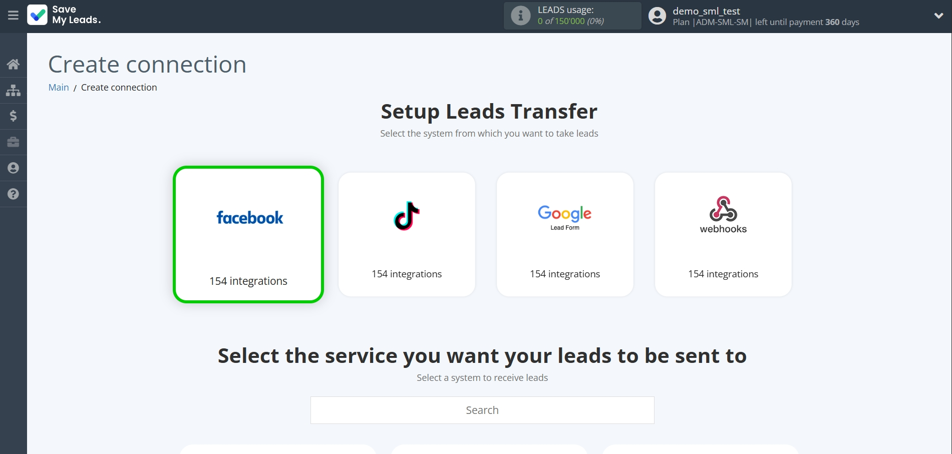 How to Connect Facebook with AirTable | Data Source system selection