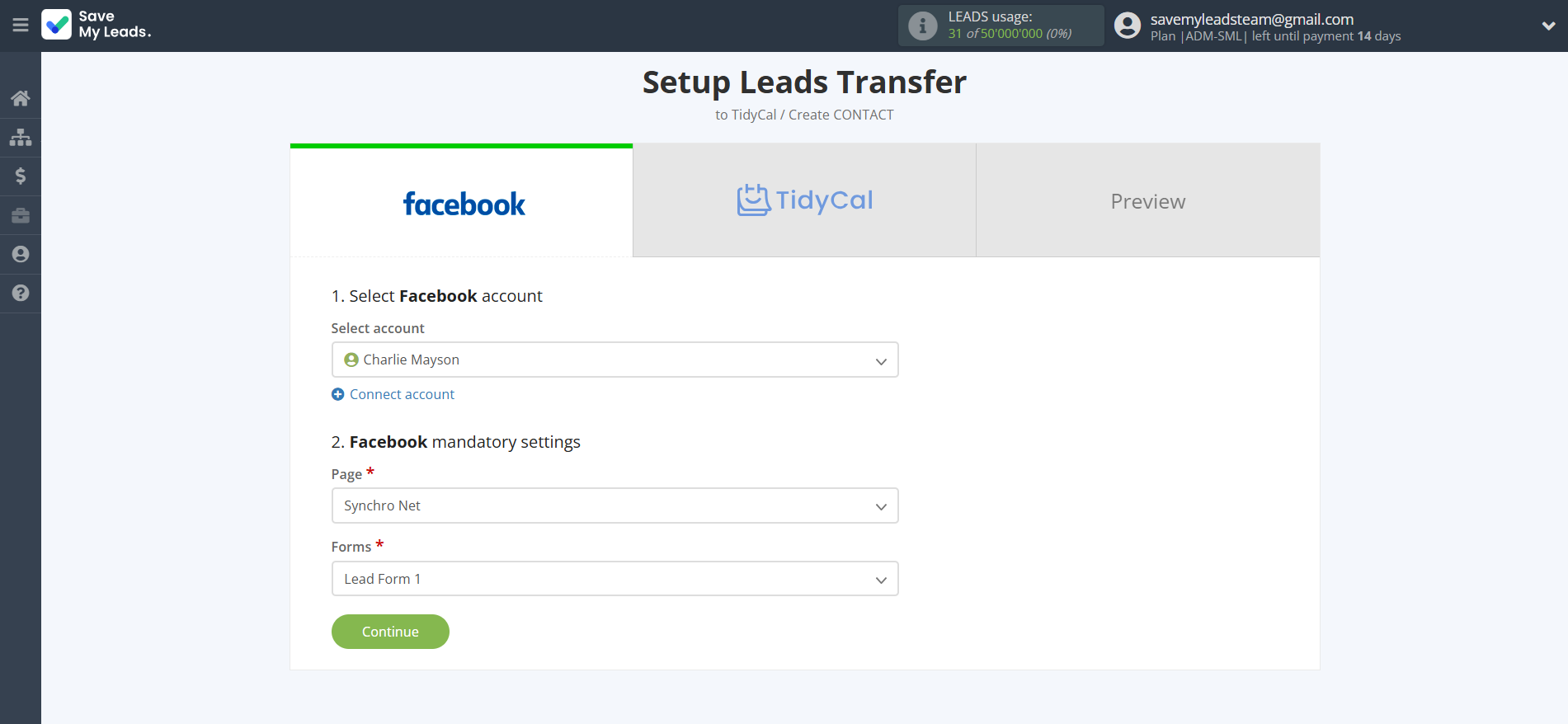 How to Connect Facebook with TidyCal Create Contacts | Data Source account connection How to Connect Facebook with TidyCal Create Contacts | Data Source account connection