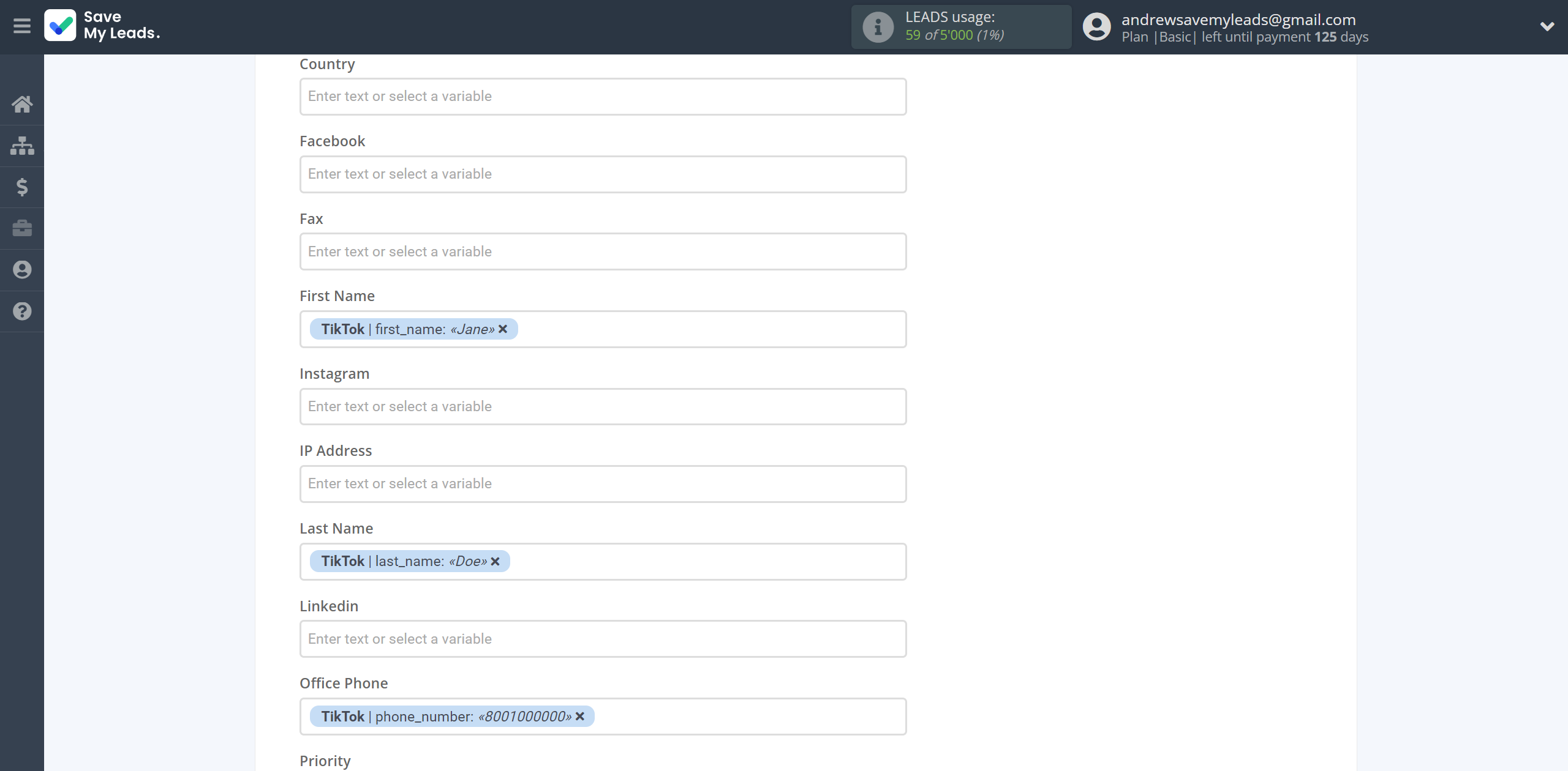 How to Connect TikTok with Ontraport | Assigning fields