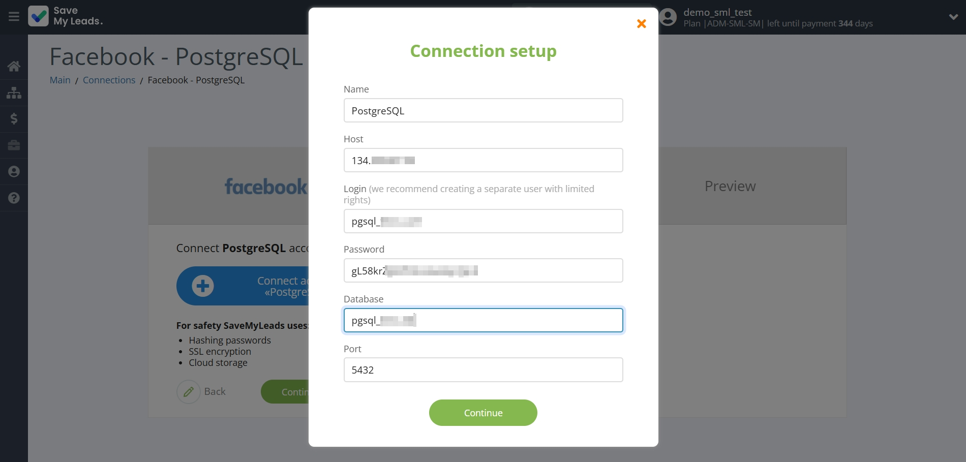 How to Connect Facebook with PostgreSQL | Data Destination account connection How to Connect Facebook with PostgreSQL | Data Destination account connection