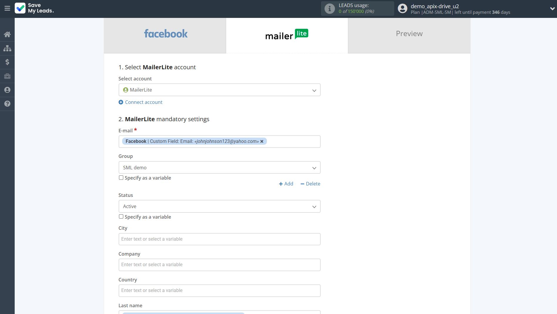 How to Connect Facebook with MailerLite | Assigning fields How to Connect Facebook with MailerLite | Assigning fields