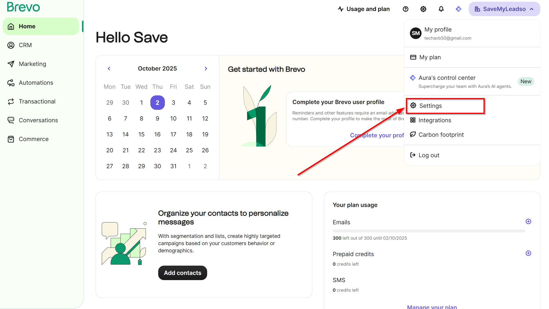 How to Connect Facebook with Brevo | Data Destination account connection