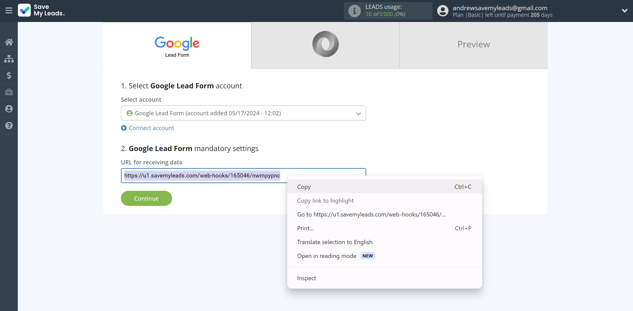 How to Connect Google Lead Form with JSON | Data Source account connection