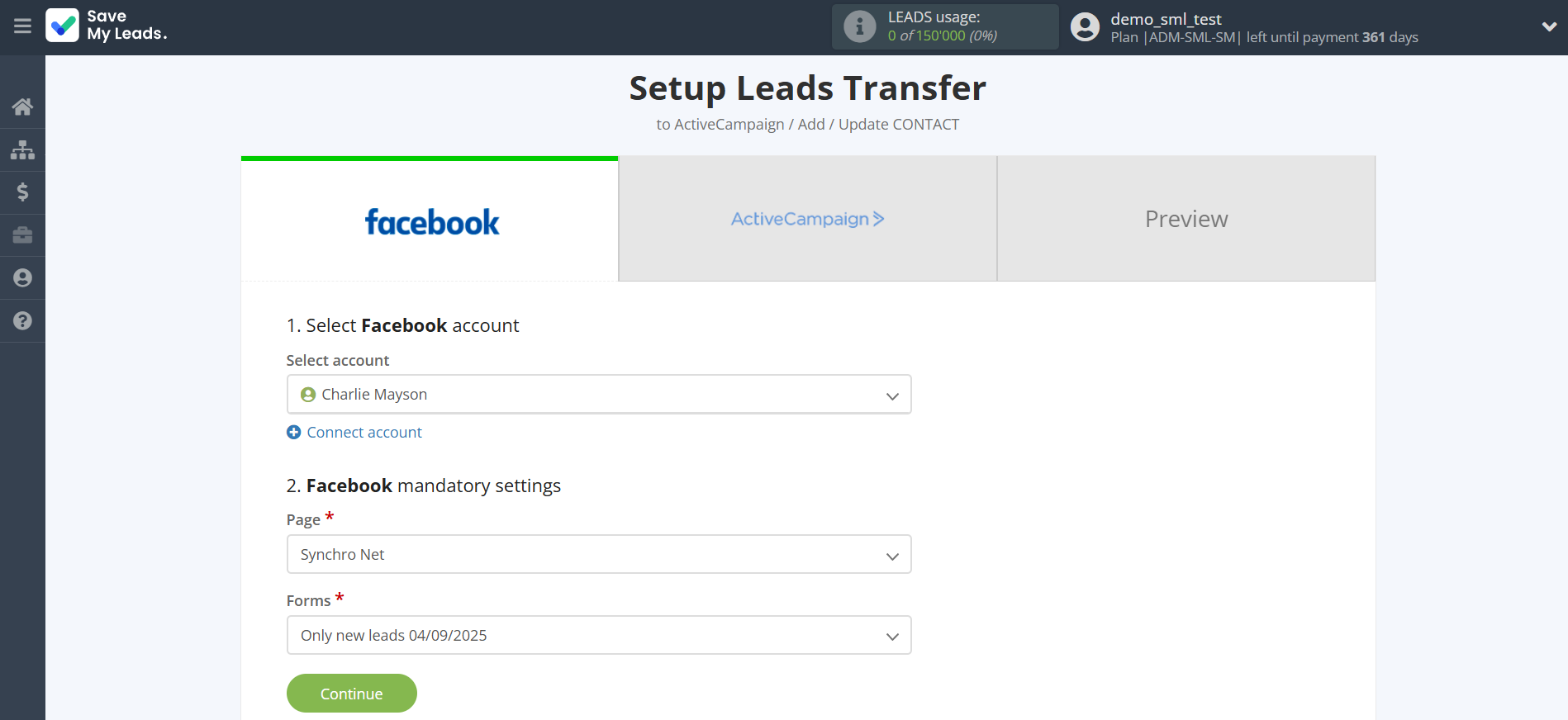 How to Connect Facebook with ActiveCampaign Create Contacts | Data Source account connection