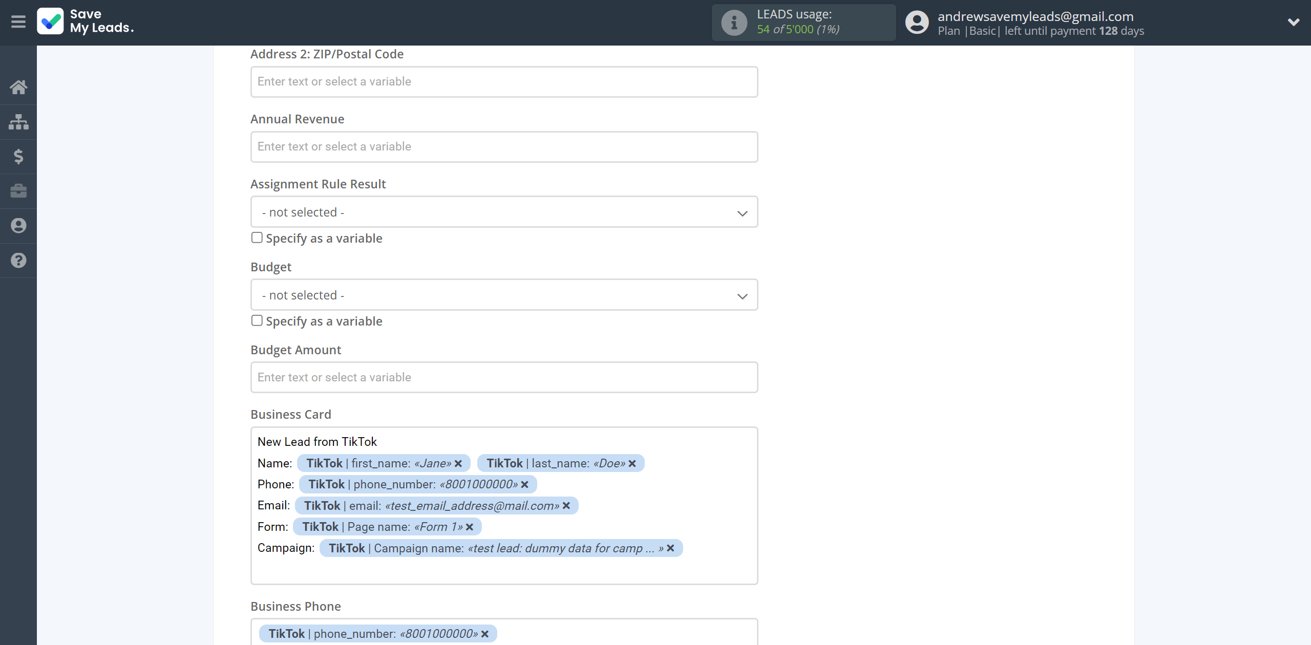 How to Connect TikTok with Microsoft Dynamics 365 Create Lead | Assigning fields