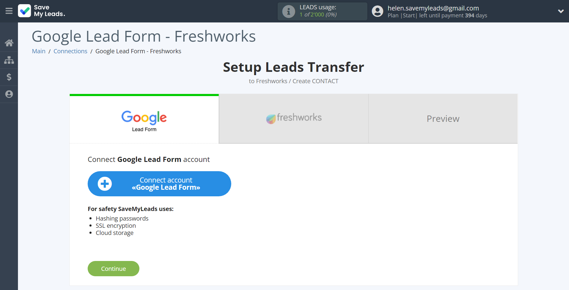 How to Connect Google Lead Form with Freshworks Create Contacts | Data Source account