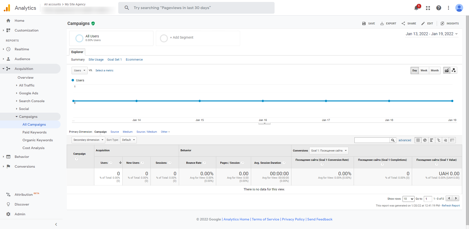 How do I evaluate the effectiveness of Facebook ads |&nbsp;&nbsp;Google Analytics interface