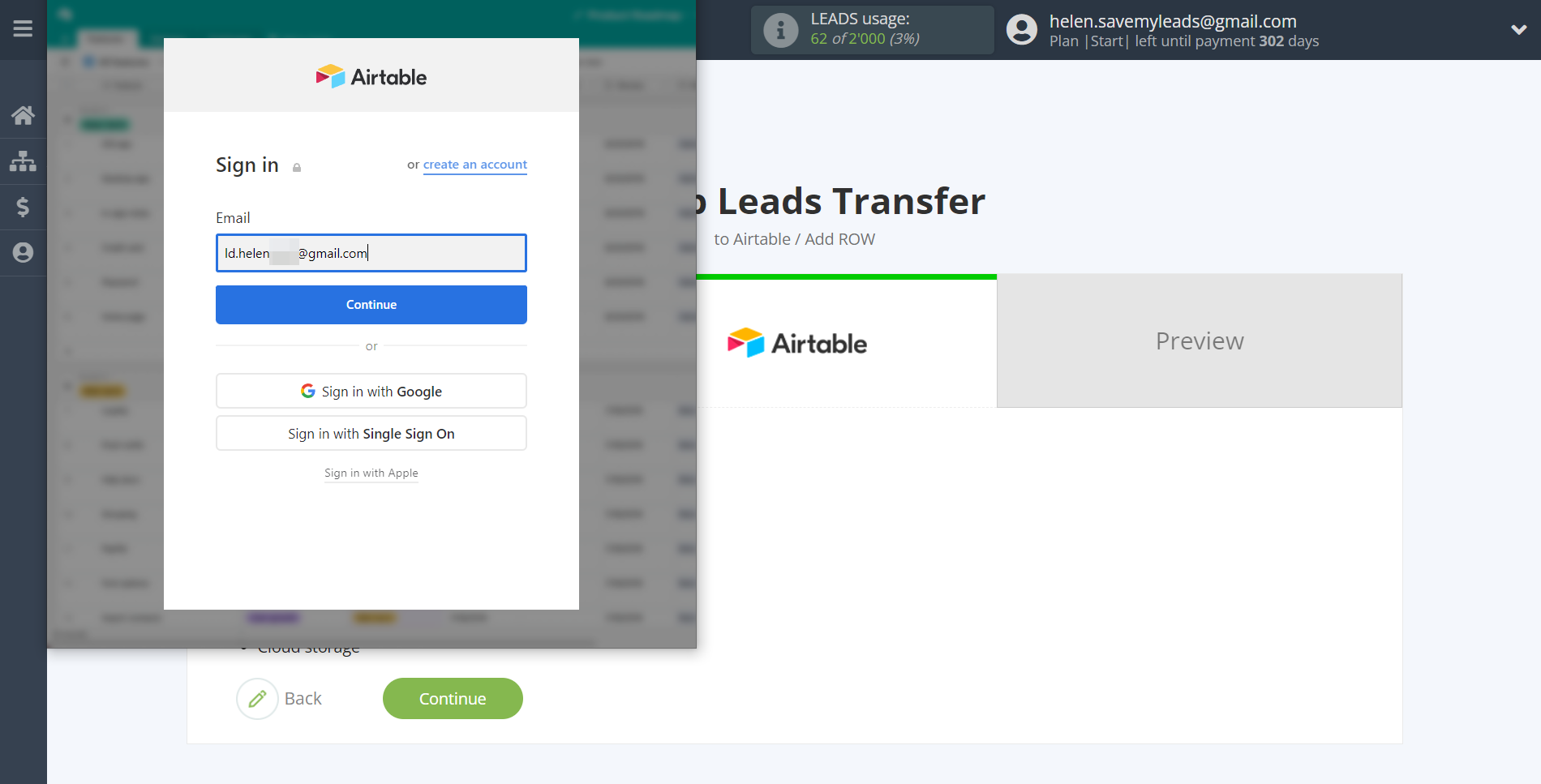 How to Connect Google Lead Form with AirTable | Data Destination account connection