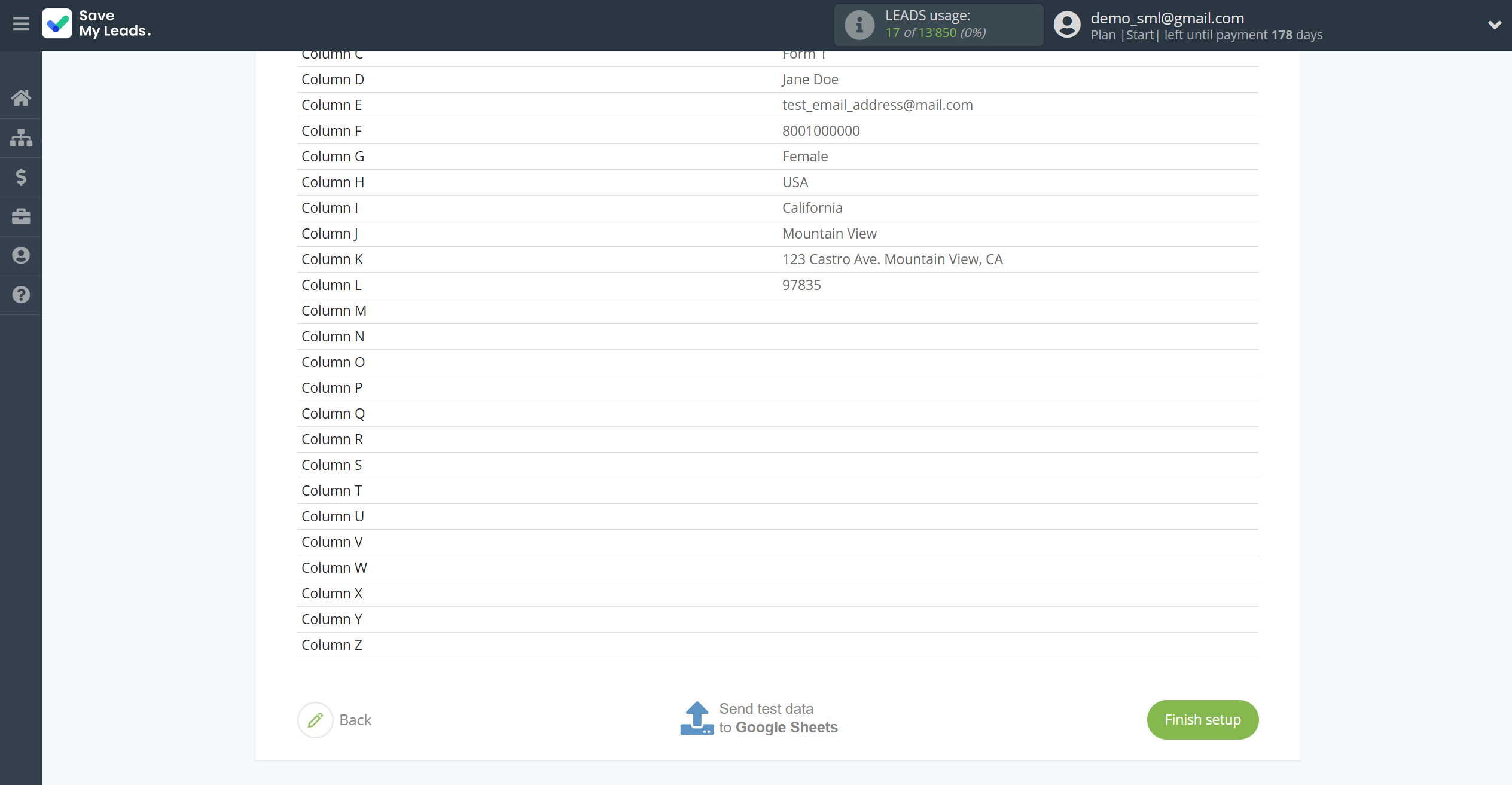 How to Connect TikTok with Google Sheets | Test data