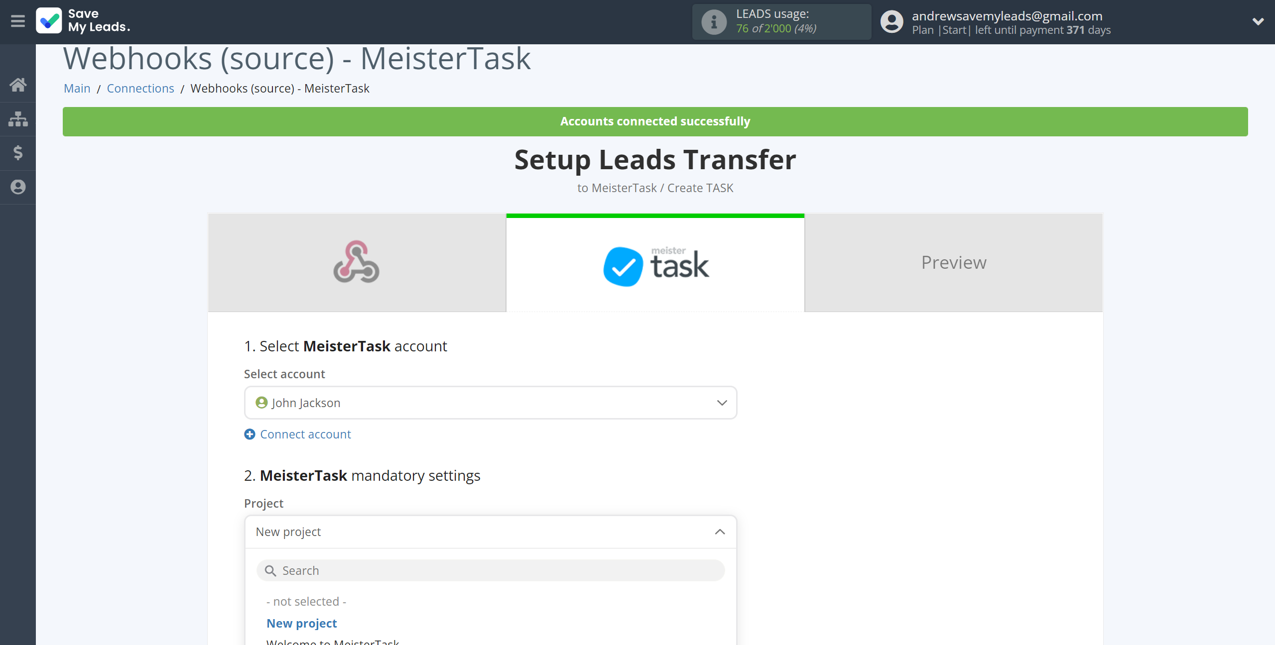 How to Connect Webhooks with MeisterTask | Assigning fields