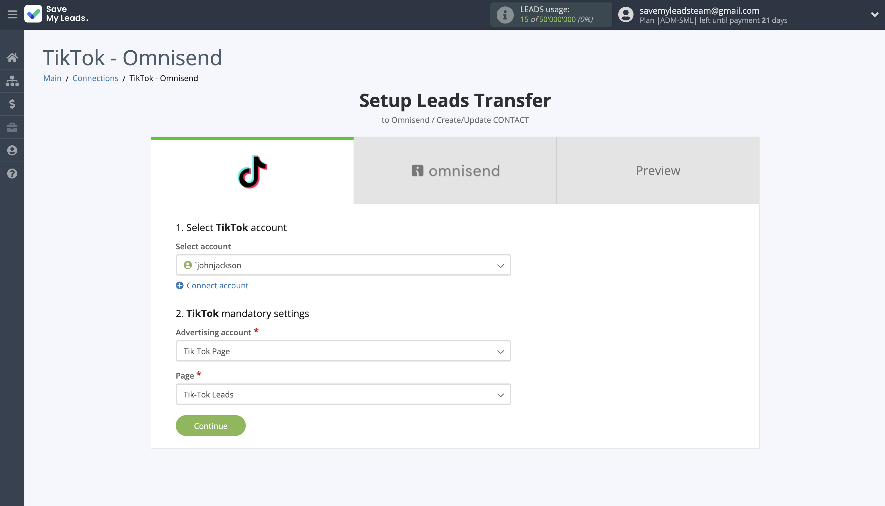 How to Connect TikTok with Omnisend Create Contact | Data Source account connection How to Connect TikTok with Omnisend Create Contact | Data Source account connection