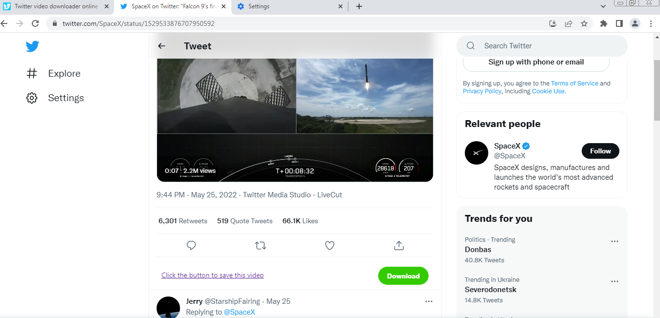 How to download Twitter videos | Press the green button How to download Twitter videos | Press the green button