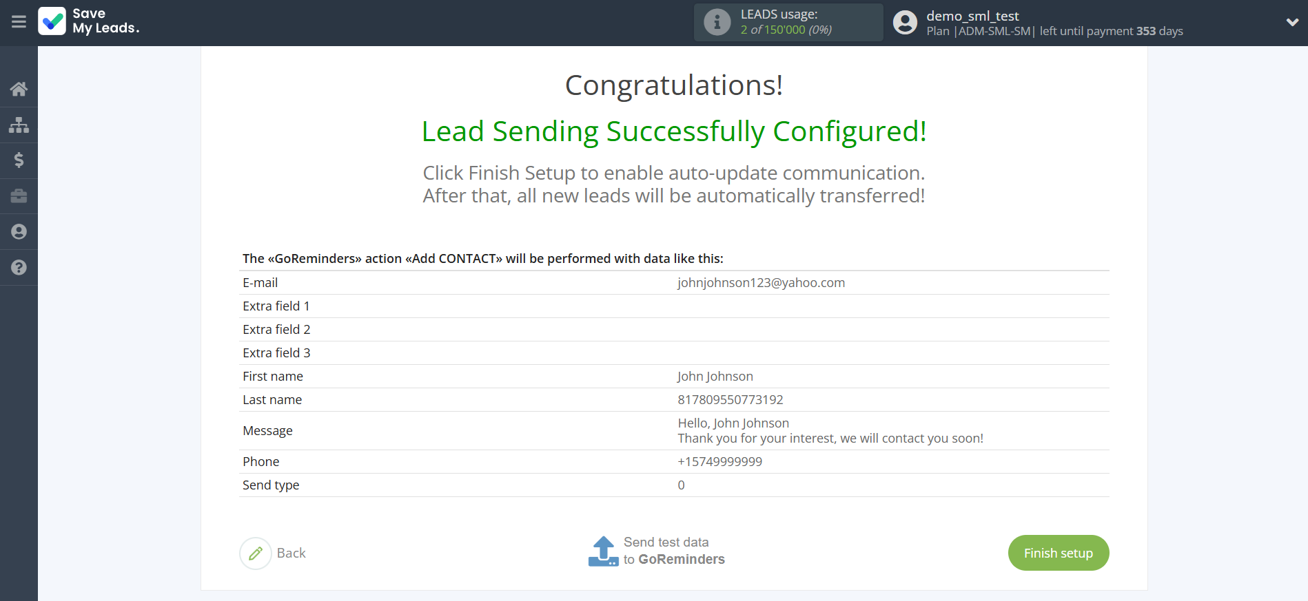 How to Connect Facebook with GoReminders | Test data How to Connect Facebook with GoReminders | Test data