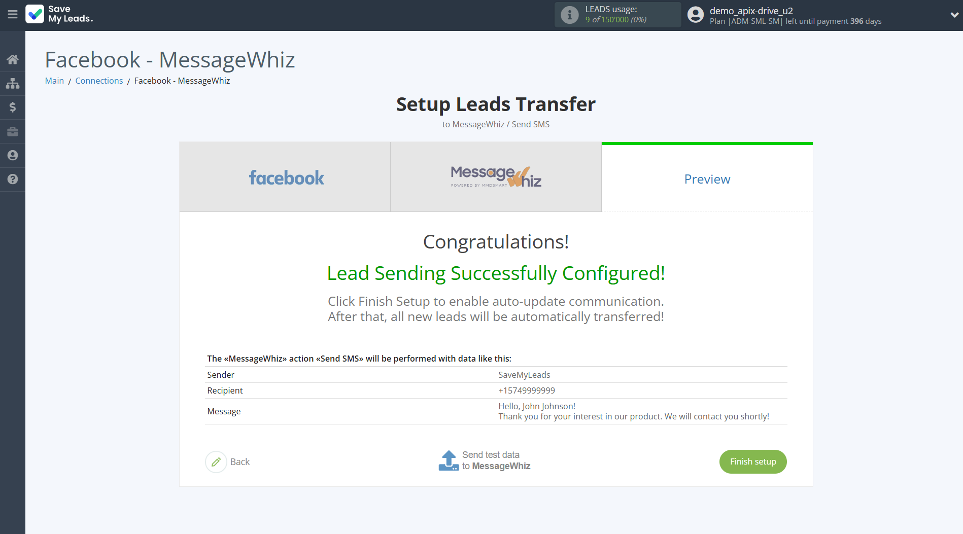 How to Connect Facebook with MessageWhiz | Test data How to Connect Facebook with MessageWhiz | Test data