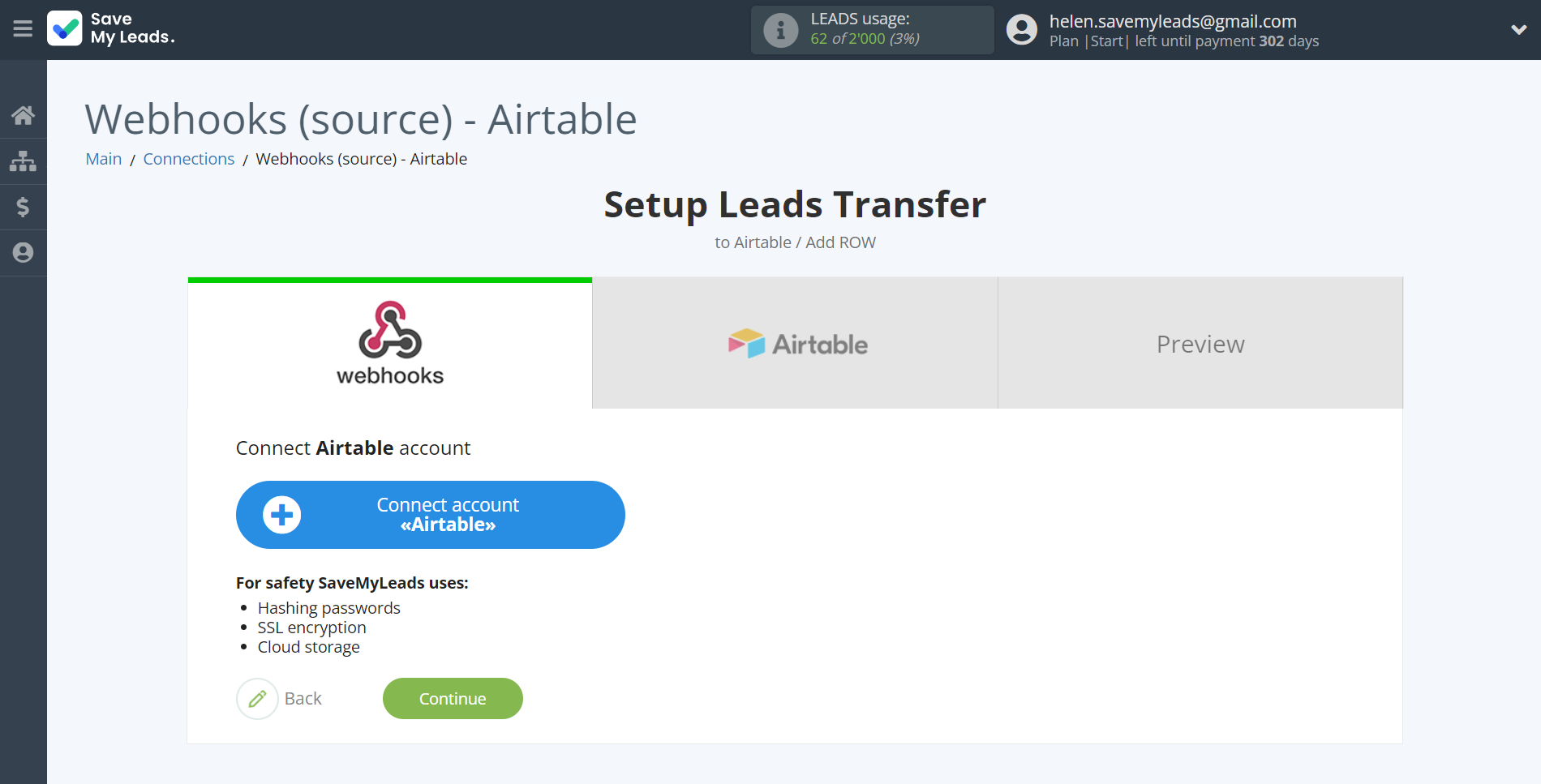 How to Connect Webhooks with AirTable | Data Destination account connection