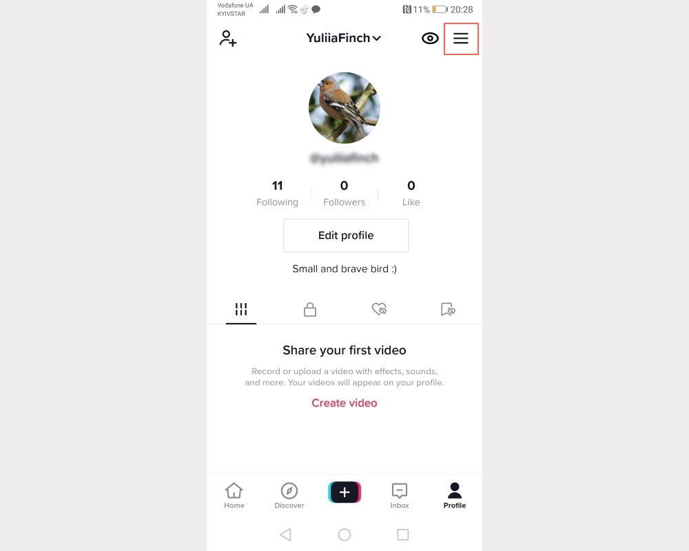 Deleting a TikTok Account | Go to account settings