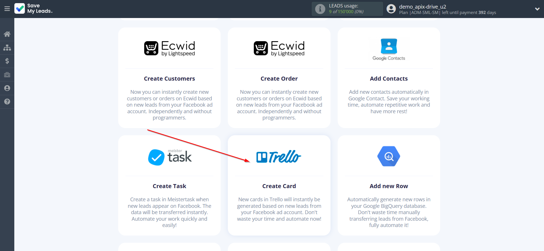 How to Connect Facebook with Trello | Data Destination system selection How to Connect Facebook with Trello | Data Destination system selection