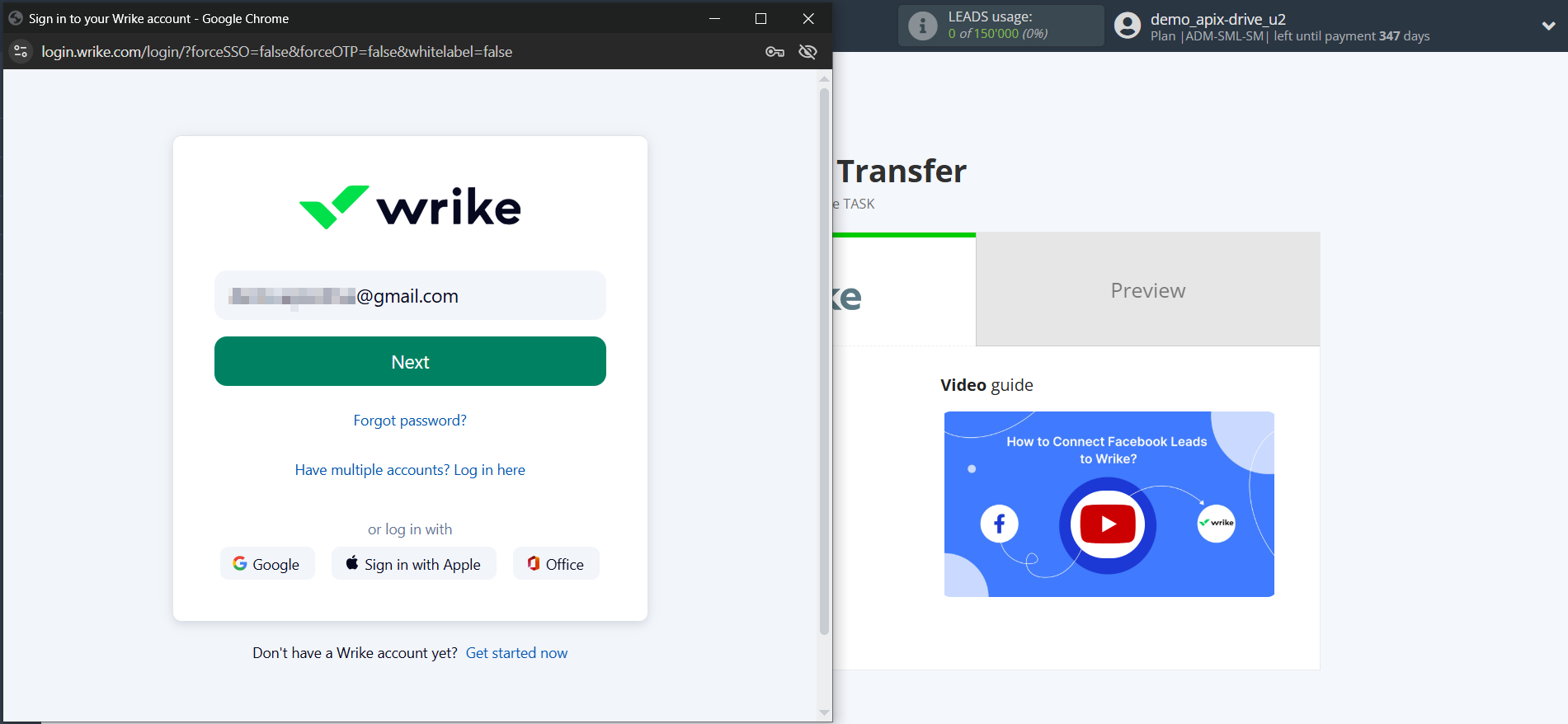 How to Connect Facebook with Wrike | Data Destination account connection How to Connect Facebook with Wrike | Data Destination account connection