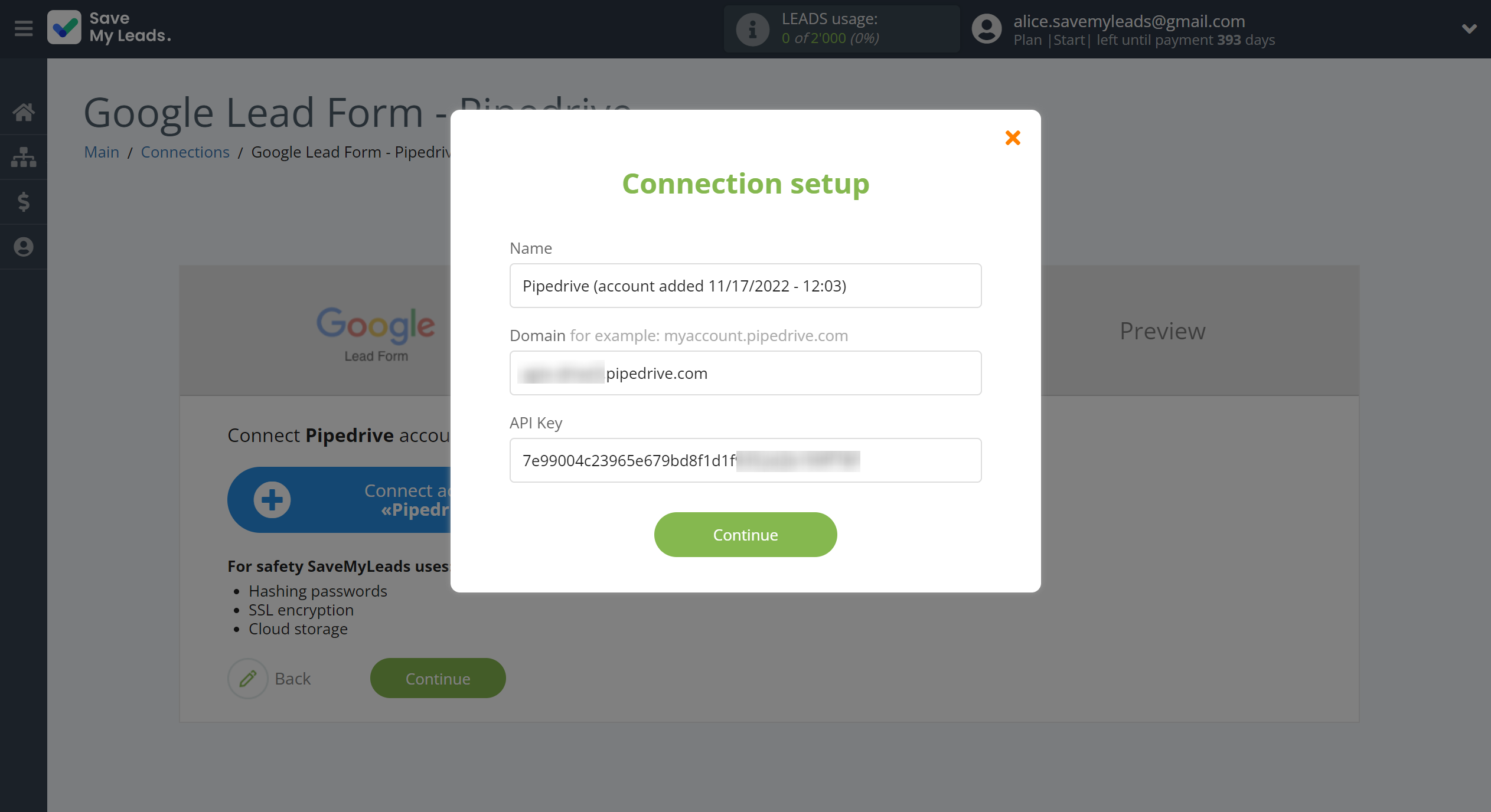 How to Connect Google Lead Form with Pipedrive Create Deal | Data Destination account connection