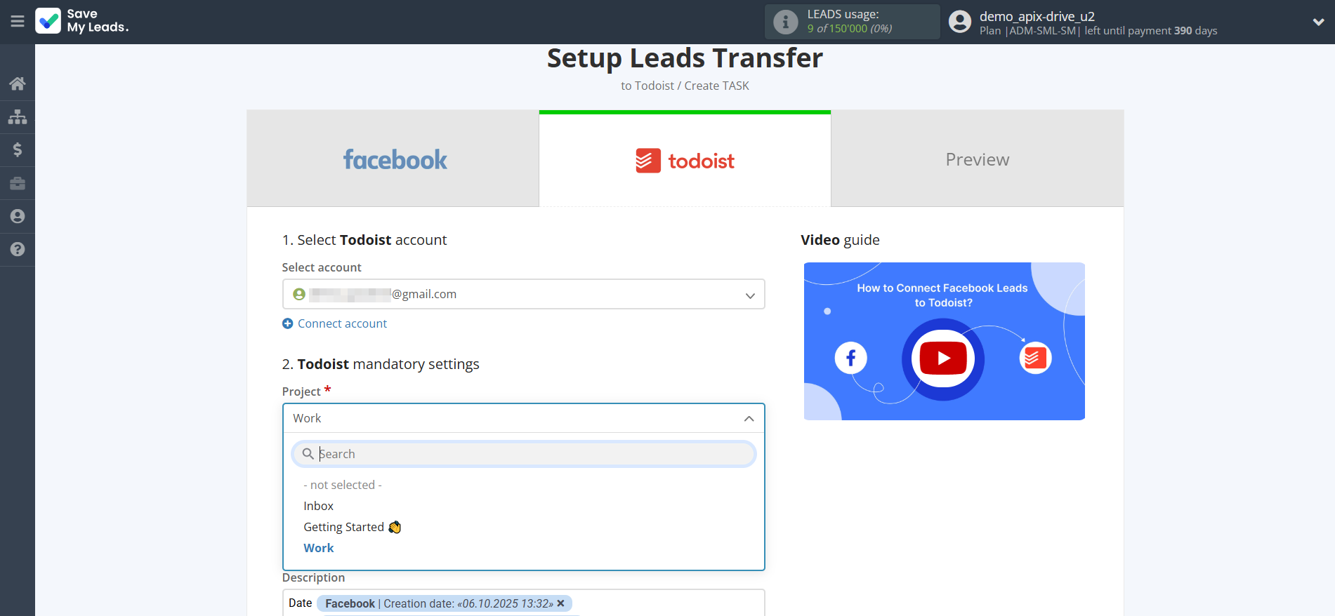 How to Connect Facebook with Todoist | Assigning fields How to Connect Facebook with Todoist | Assigning fields