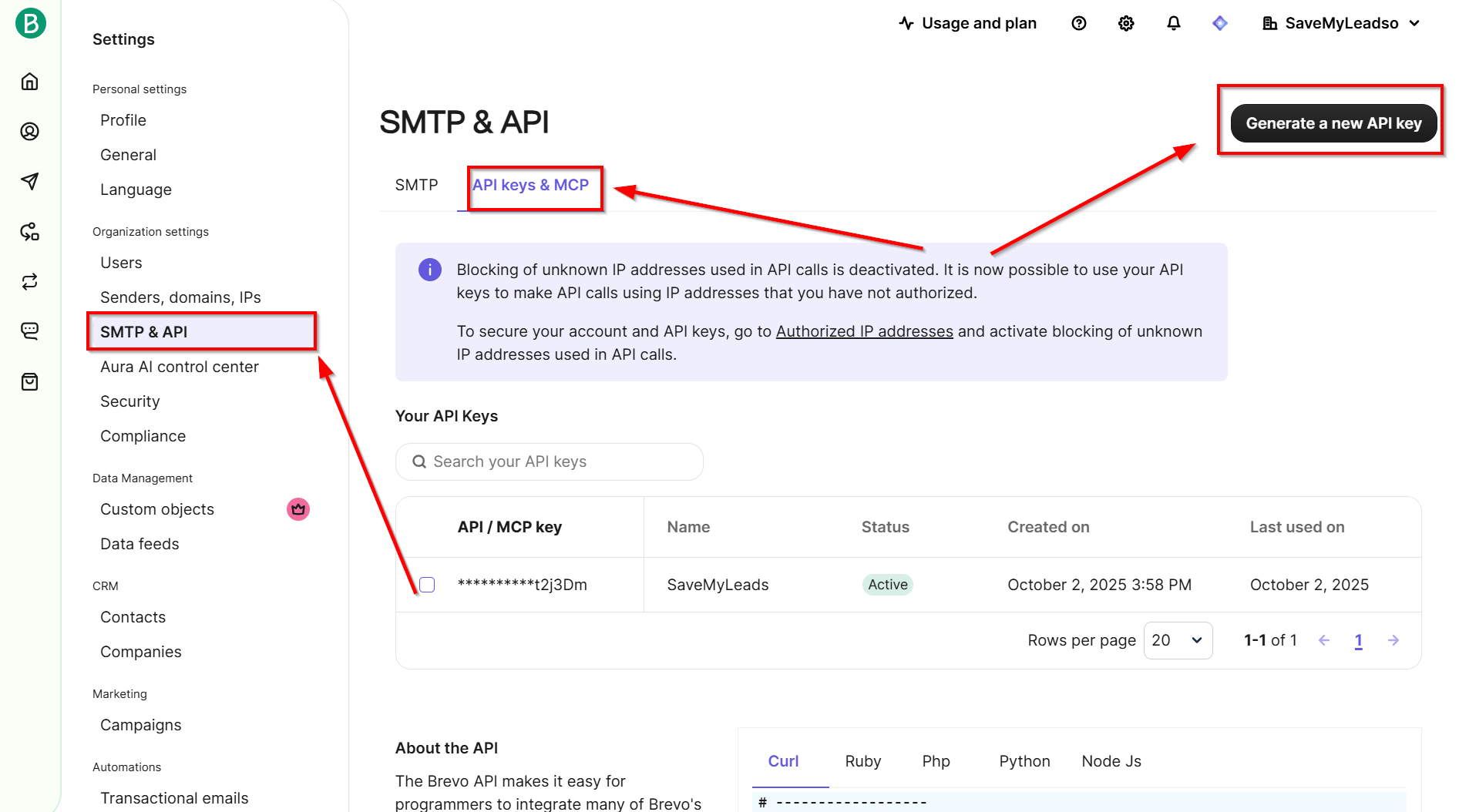 How to Connect Facebook with Brevo | Data Destination account connection