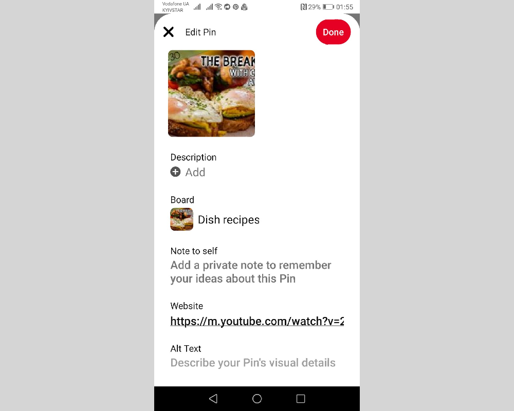 How to post on Pinterest | Add attributes and click "Done" How to post on Pinterest | Add attributes and click "Done"