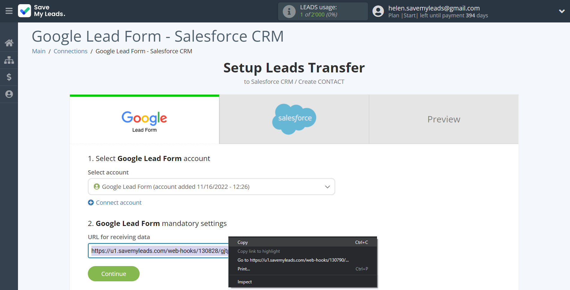 How to Connect Google Lead Form with Salesforce CRM Create Contacts | Data Source account connection
