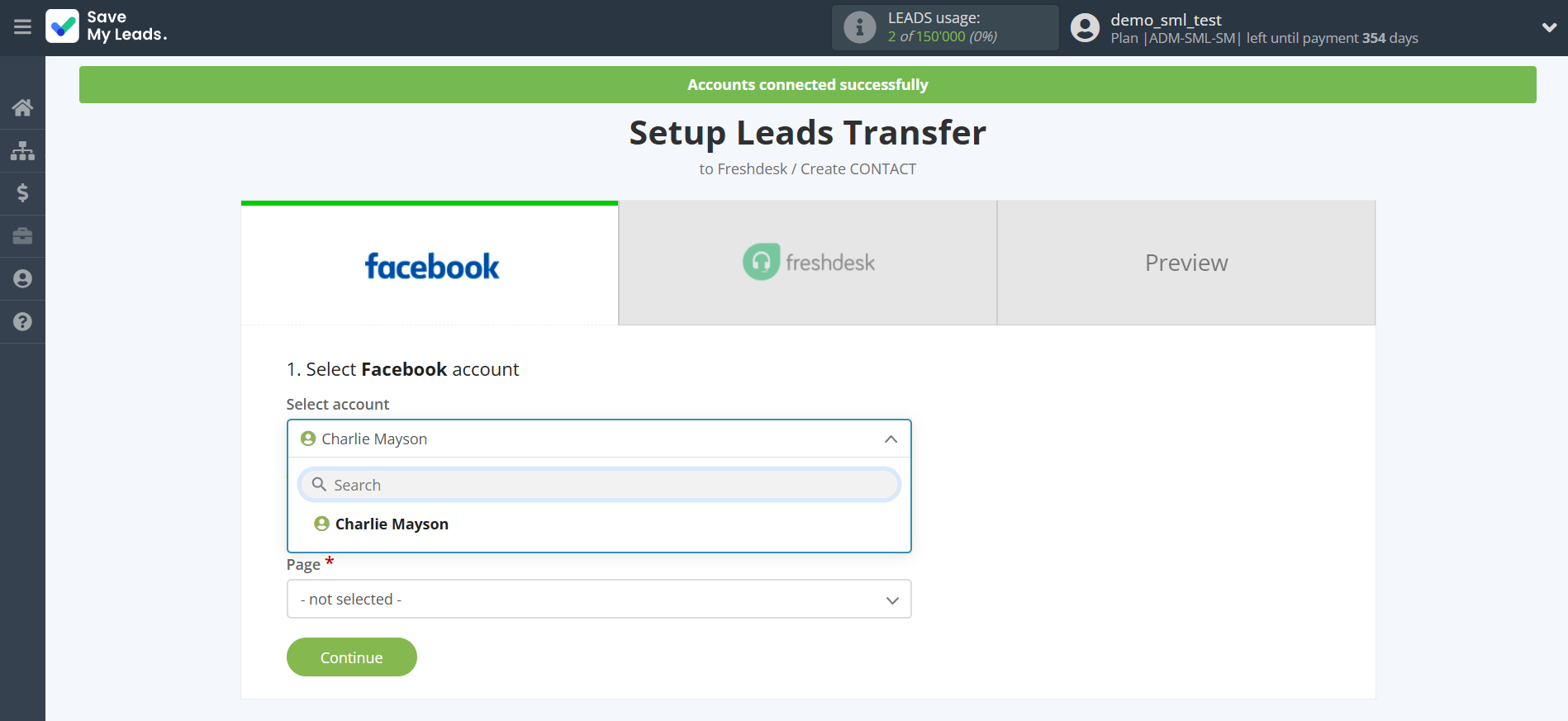 How to Connect Facebook with Freshdesk Create Contacts | Data Source account selection How to Connect Facebook with Freshdesk Create Contacts | Data Source account selection