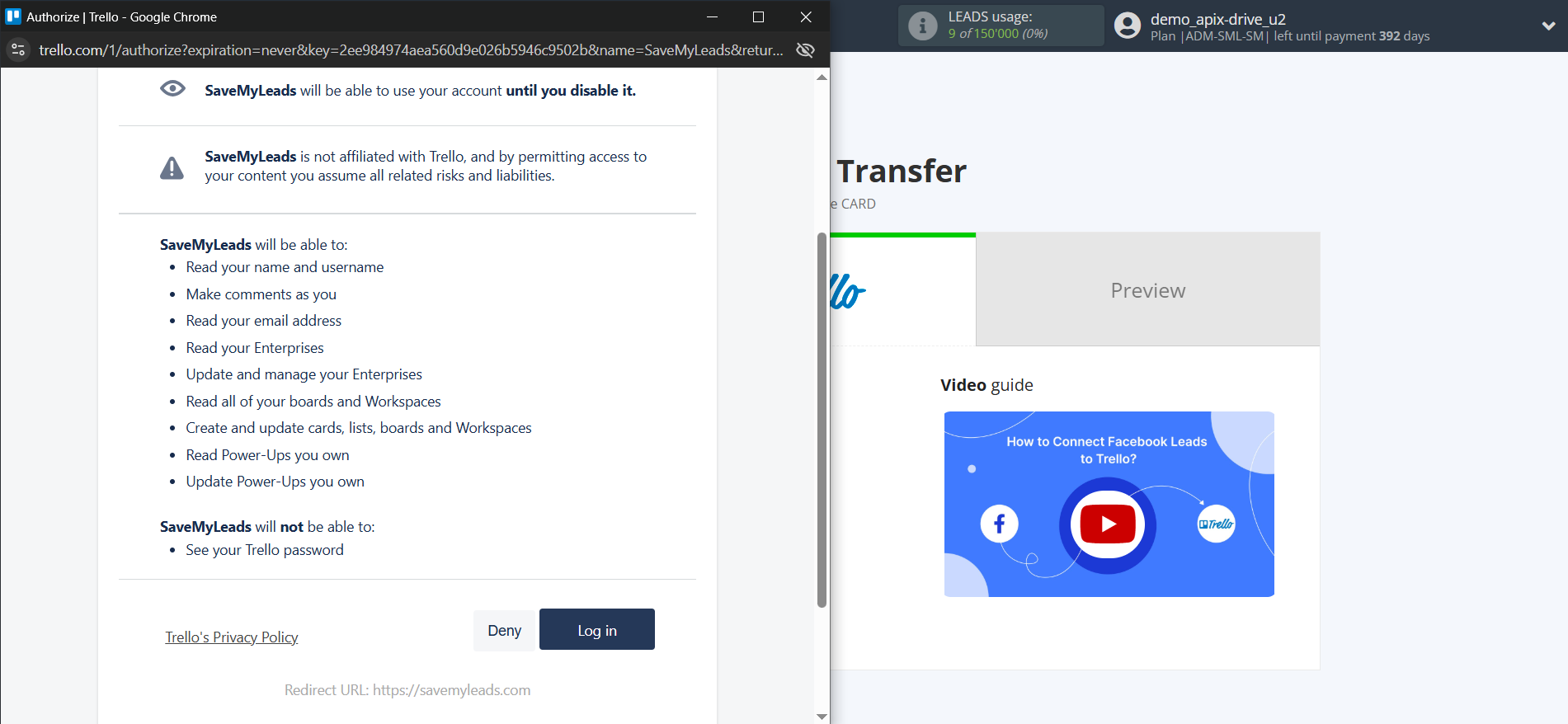 How to Connect Facebook with Trello | Data Destination account connection How to Connect Facebook with Trello | Data Destination account connection
